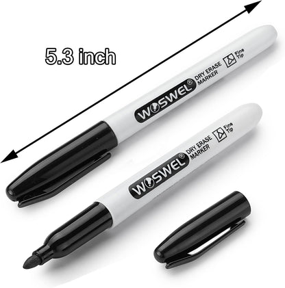 WOSWEL Dry Erase Markers Bulk, 144 Pack Black Fine Tip Whiteboard Markers, Fine Point, Low Odor Dry Erase Markers for School Office Home