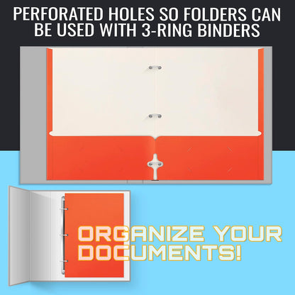 Better Office Products Two Pocket Portfolio Folders, 50-Pack, RED, Letter Size Paper Folders, 50 Pieces, Red