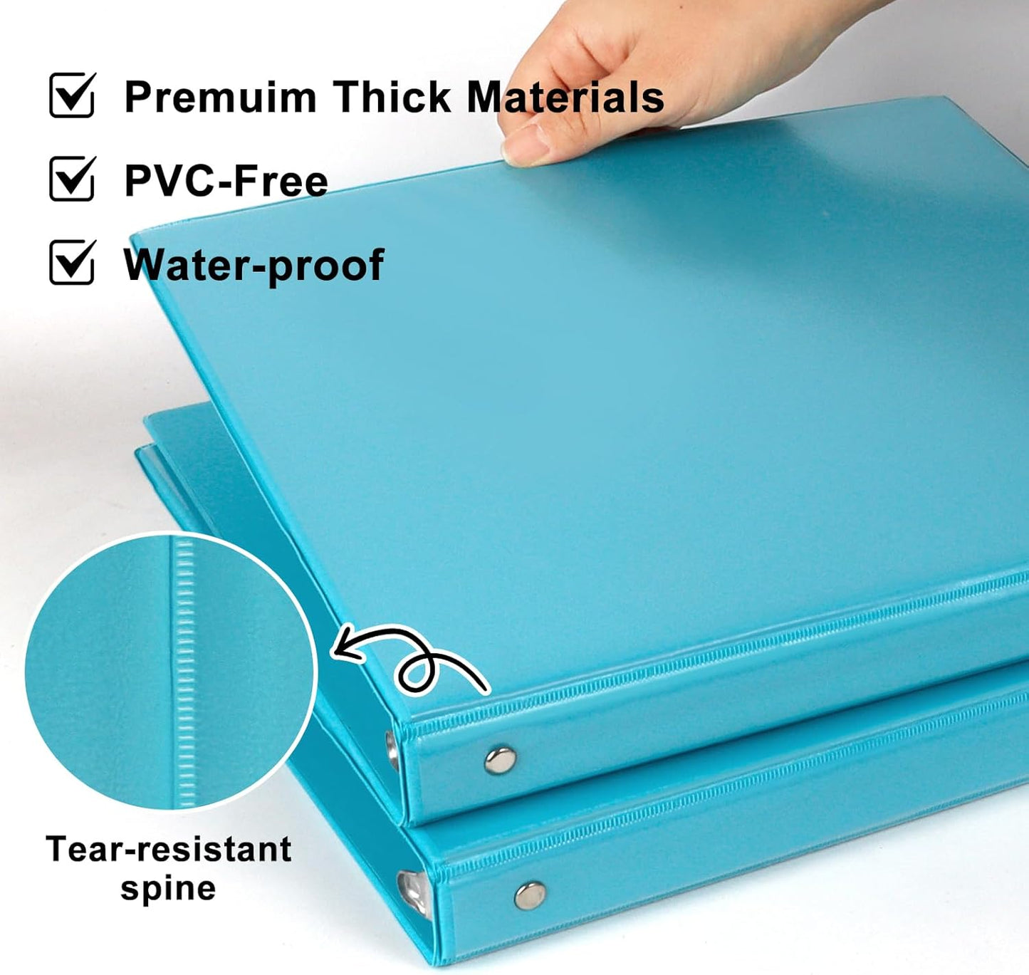 CIXILDTS 1-Inch Round Ring Binders, Standard 3 Ring Binder Fit Letter Size Paper, Presentation View Binders, 6 Packs, Assorted
