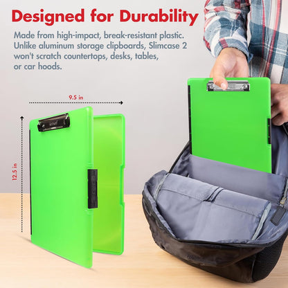 Dexas Slimcase 2 Plastic Clipboard with Storage and Side Opening, Black, Office Supplies Clipboards to Organize, Carry and Store, A4 Holder, Style and Functionality Nursing Clipboards