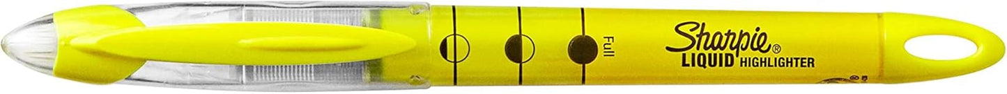 Sharpie Liquid Highlighters, Chisel Tip, Fluorescent Yellow, 12 Count