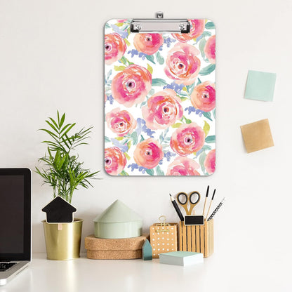 Hongri Plastic Cute Clipboard, Letter Size for Students, Teacher, Woman and Kids, Low Profile Clip, Decorative Pattern, Size 9 x 12.5 in, Dream Marble