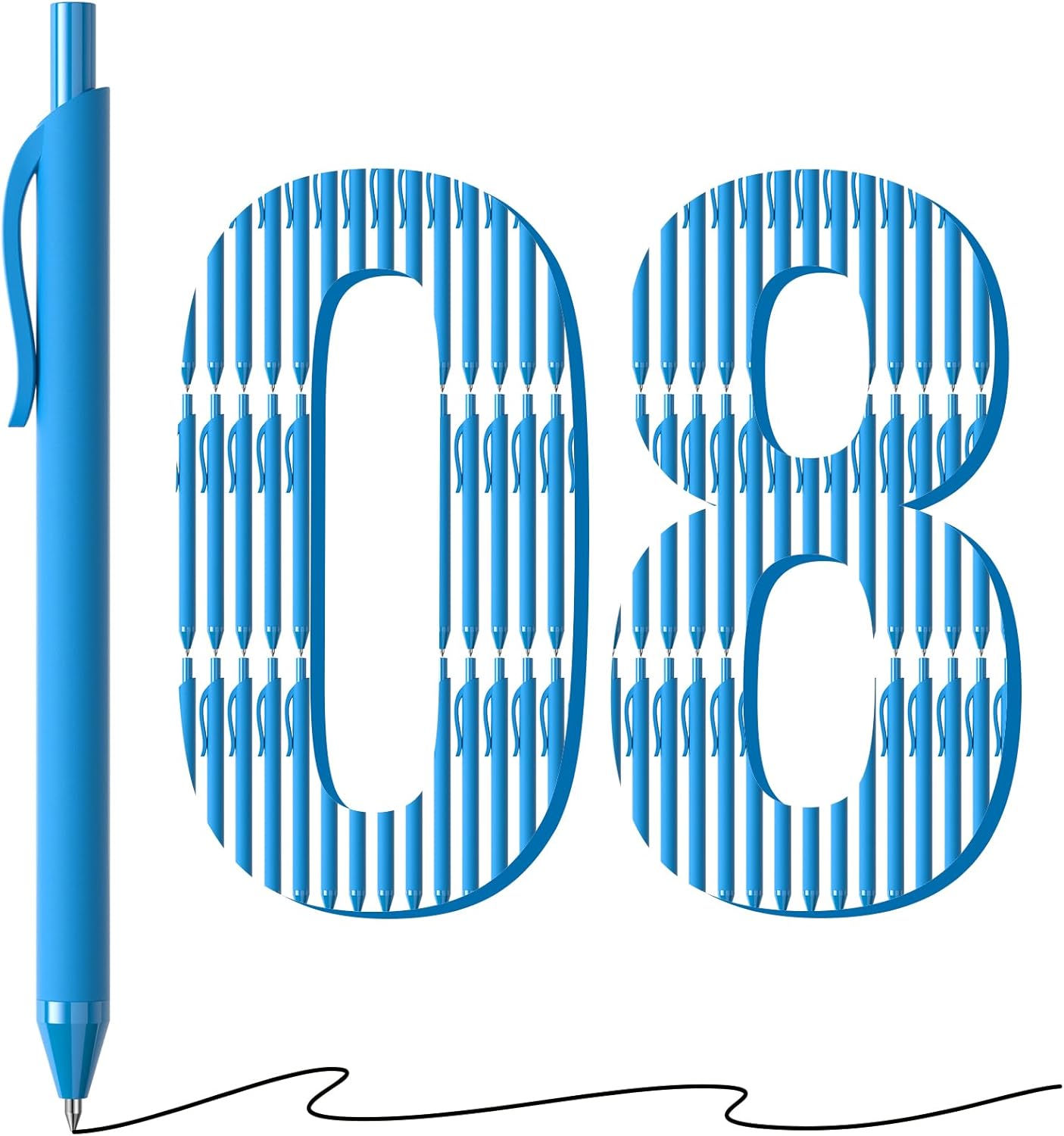 Bulk Pens - 108 Pack Black Pens 1.0MM Medium Point Ballpoint Pens, Smooth Writing No Bleed Retractable Ball Point Pen (Black)