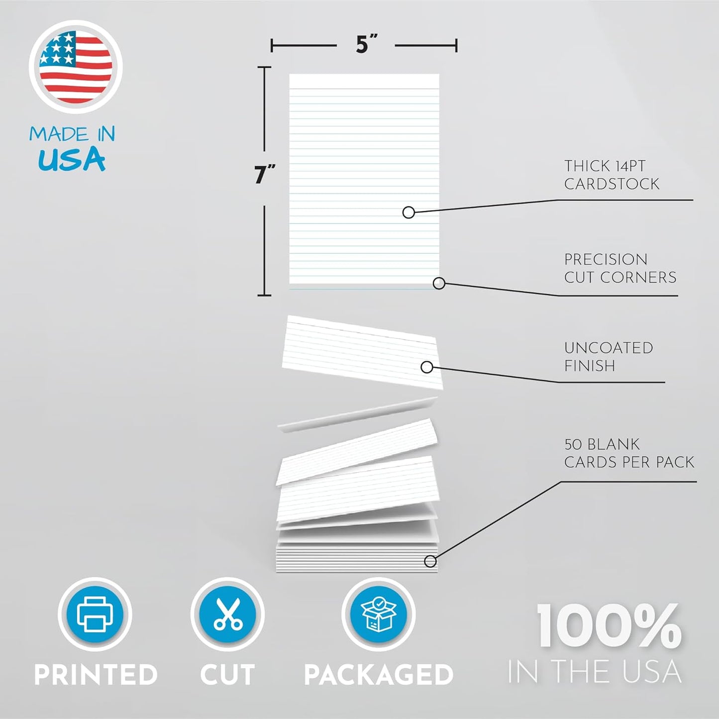 Home Advantage Vertically Ruled White Mini Index Cards, Note Cards (3x5)
