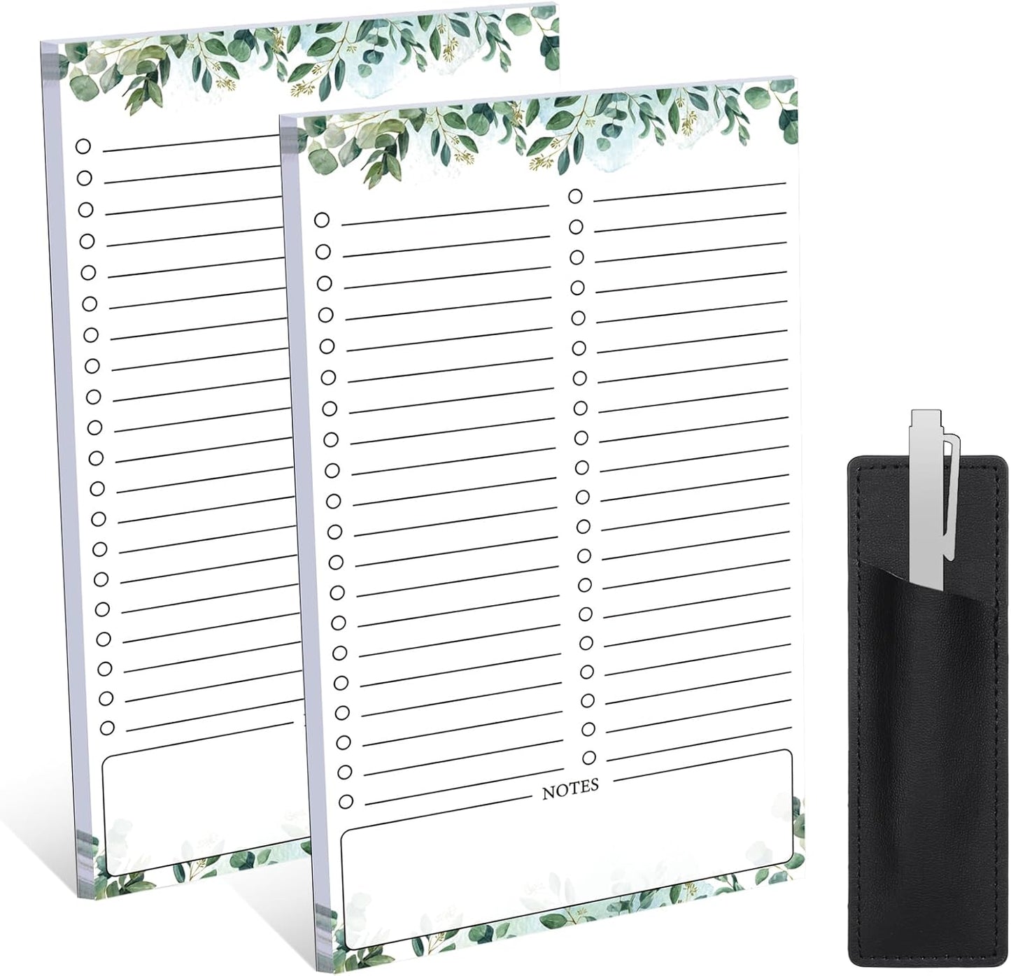 Thboxes 2 Pack Grocery List Magnet Pad for Fridge with Pen Holder, Total 120 Sheets Magnetic Note Pad for Fridge Full Back Magnet Shopping List, To Do List, Memo Notepads, 4.5x7.5(Funny Animal)