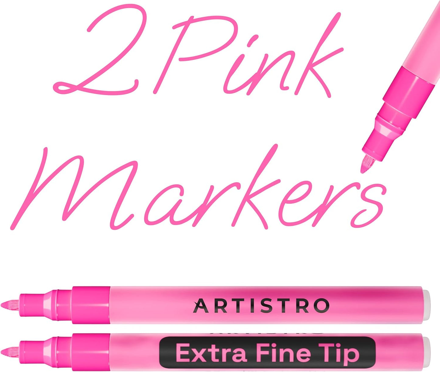 ARTISTRO 2 Gold Acrylic Paint Markers - 0.7mm Extra Fine-Tip Metallic Paint Pens - Perfect for Crafting, Art Projects, & More