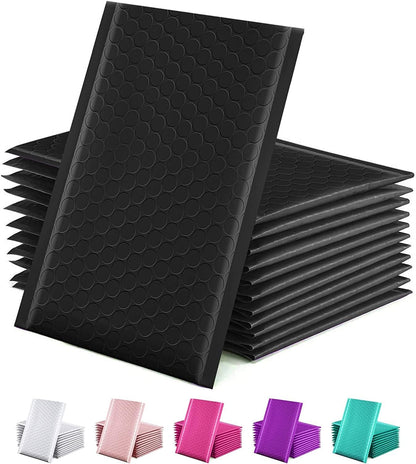 GSSUSA Black Bubble Mailers 4x8 Inches 50 Pack, Usable Size 4X7" Bubble Envelopes for Small Business, Padded Envelope, Shipping Mailers, Packaging Bags, Mailing Envelopes, Shipping Supplies