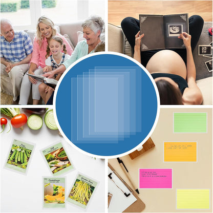 4x6 Photo Sleeves (100 Pack) – Top Loading Sheet Protectors, Archival Safe & Waterproof Plastic Photocard Sleeve, Soft Clear Sleeves for Photos, Postcards, Recipe Cards