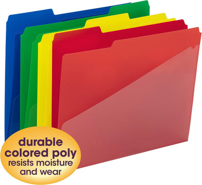 Smead Poly File Folder, 1/3-Cut Tab, Letter Size, Red, 24 per Box (10501)