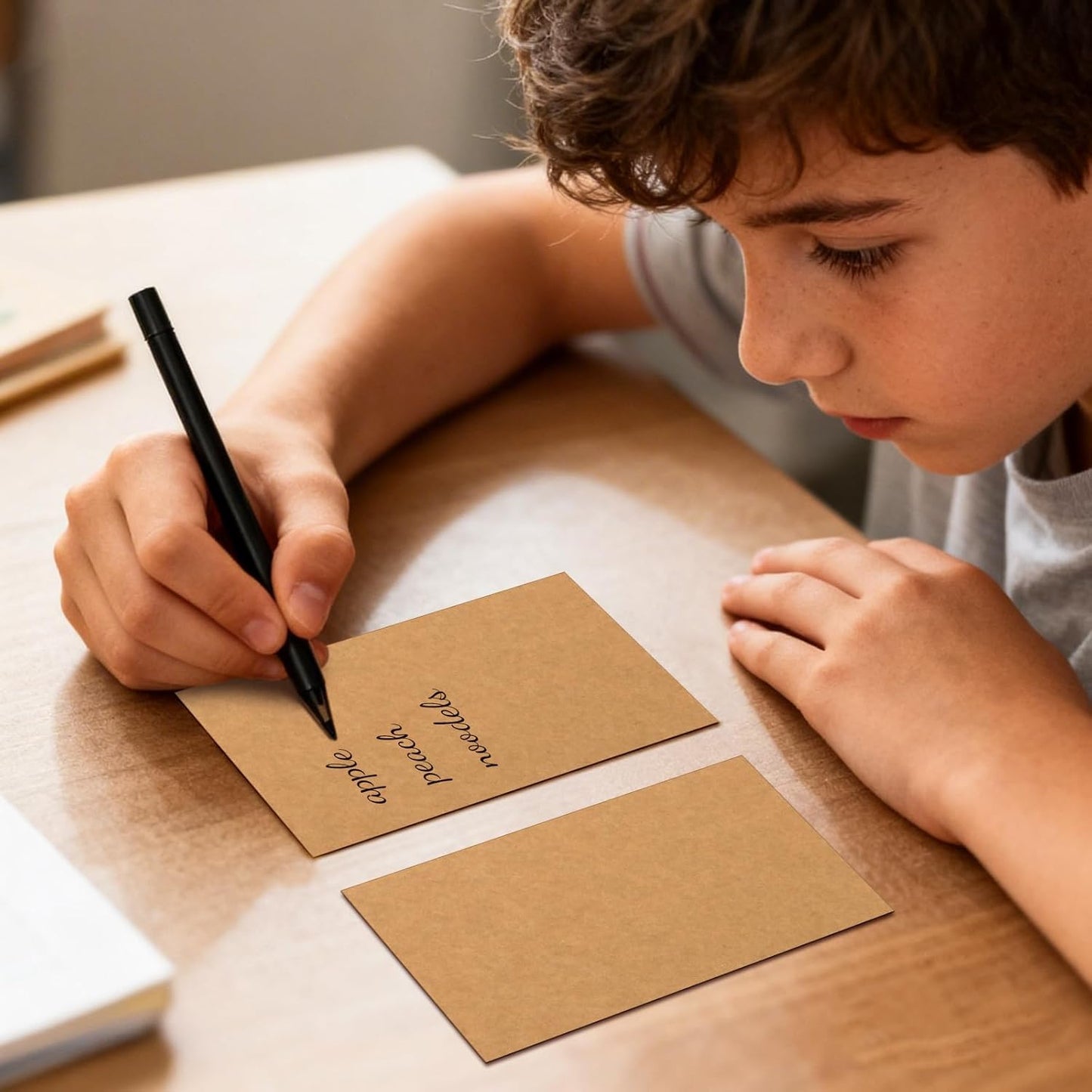 Bercoor 300 Pack Blank 3 x 5 Inch Index Cards, Heavy Study Cards, Note Cards for Office, School Learning, Kraft Paper
