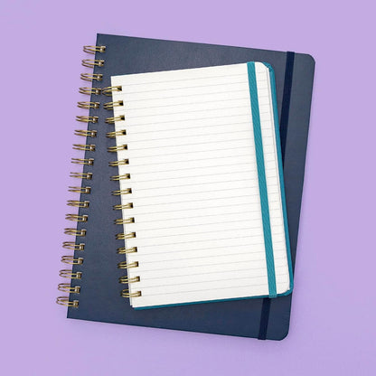 PAPERAGE Lined Spiral Journal Notebook, (Black), 160 Pages, Hardcover Journal for Women & Men, Medium 5.5 in x 8 in - 100 GSM, Thick Paper, Spiral Notebook for Work, School & Journaling