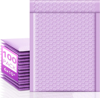 Fuxury Bubble Mailer 6x10" 100 Pack White Bubble Mailers Usable Size 6x9" Self Seal Padded Mailing Envelopes Opaque Bubble Padded Mailer for Small Business Mailing Jewelry Makeup Small Items