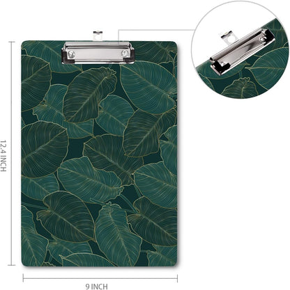 WAVEYU Fashion Cute Clipboard, Decorative Office Hardboard Wood Nursing Clip Board for Standard A4 Letter Size for Students, Women, Men, 12.5"x 9", Black+White02