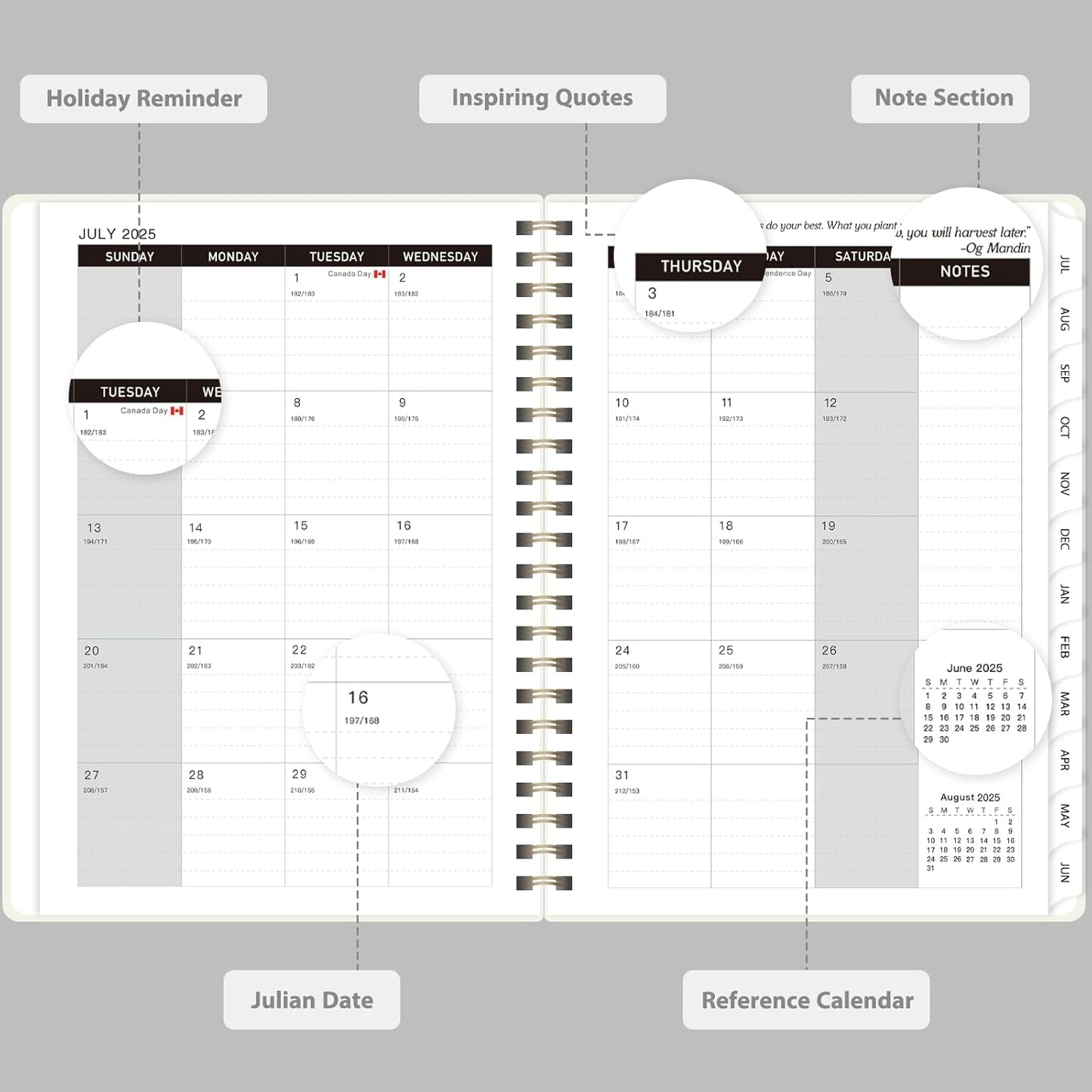 Planner 2026-2027, Weekly and Monthly Academic Year Calendar Planner, July 2026 - June 2027, Daily Agenda Book for Office School Supplies, A5(6.3'' x 8.5'')
