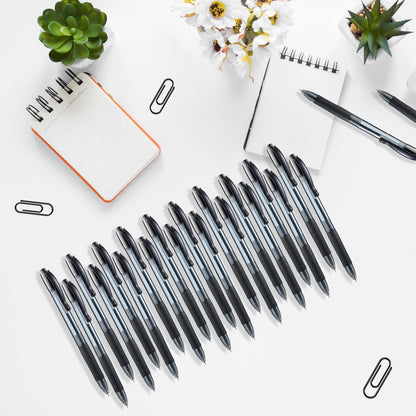 Aozora Black Ink Pens Bulk 30 Pack Black Click Pens Retractable Ballpoint Pens Medium Point,Smooth Ink Pen Soft Grip for Journaling School Office Supplies 1.0MM