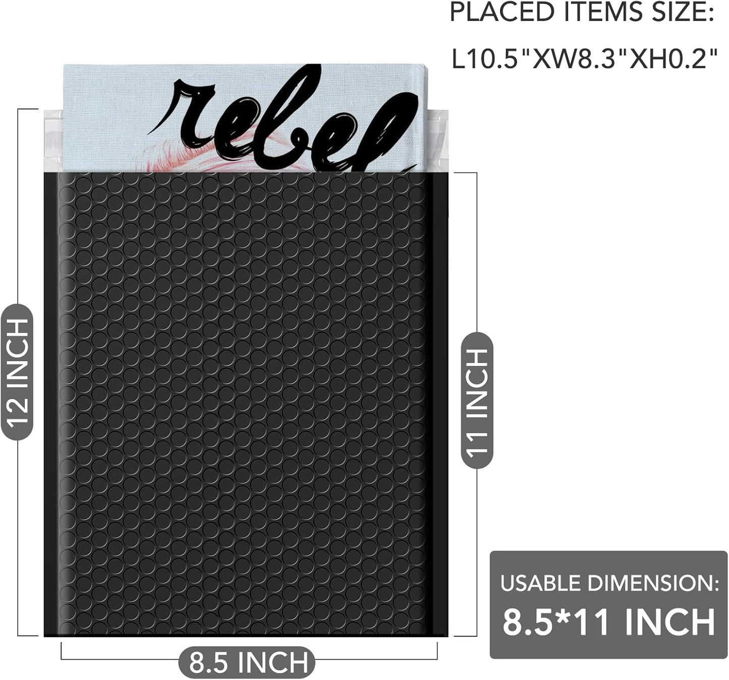 GSSUSA Black Bubble Mailers 4x8 Inches 50 Pack, Usable Size 4X7" Bubble Envelopes for Small Business, Padded Envelope, Shipping Mailers, Packaging Bags, Mailing Envelopes, Shipping Supplies