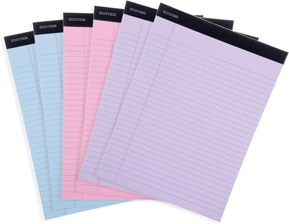 Mintra Office White Legal Pads – Ruled Notepads and Micro-Perforated Sheets, Ideal for Writing, Note-Taking & Creativity, Office, or Professional Use, Basic Pad 6 pack, 8.5"x11" (Narrow Ruled)