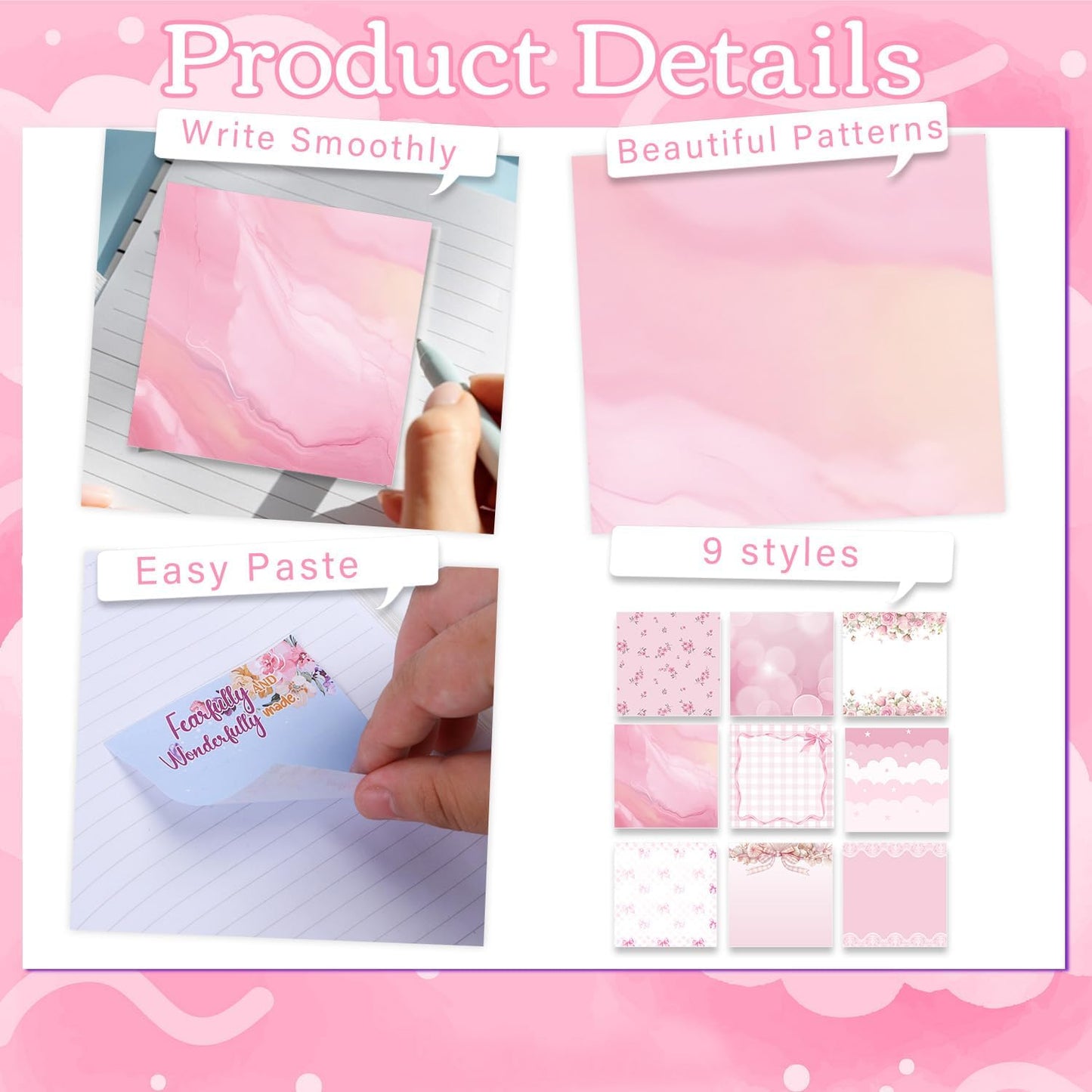 Inspirational Sticky Notes Gifts - 9 Pack Funny Positive Quotes Notepads 3x3 Inches, Fun Motivational Self-Adhesive Memo Pads Office Study Supplies for Friends Coworkers (450 Sheets)