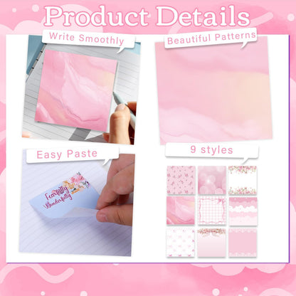 Inspirational Sticky Notes Gifts - 9 Pack Funny Positive Quotes Notepads 3x3 Inches, Fun Motivational Self-Adhesive Memo Pads Office Study Supplies for Friends Coworkers (450 Sheets)