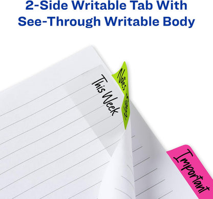 Avery Multiuse Ultra Tabs, 2" x 1.5", 2-Side Writable, Assorted Pastel Dots, 24 Repositionable Tabs (74773)