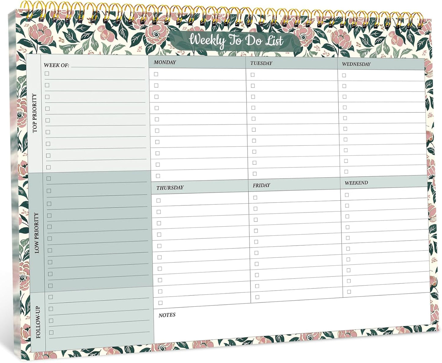 Taja Weekly To Do List Notepad with 52 Undated Sheets（8.5"×11"）- Weekly Desk Planner for Women & Man, Work and Home -1 Pack Violet Dream