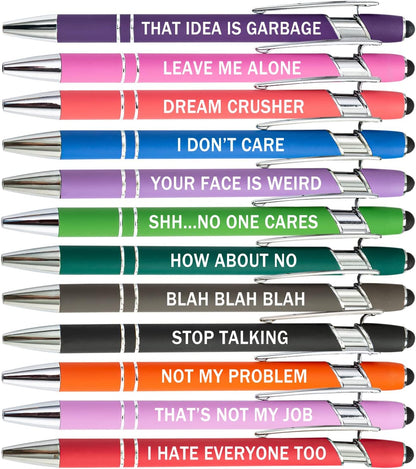 PASISIBICK 3.86 in Blue Ink Refills for Ballpoint Pen with Stylus Tip, Soft Touch Click Pen, 2 in 1 Metal Pens, Medium Point(Pack of 40)