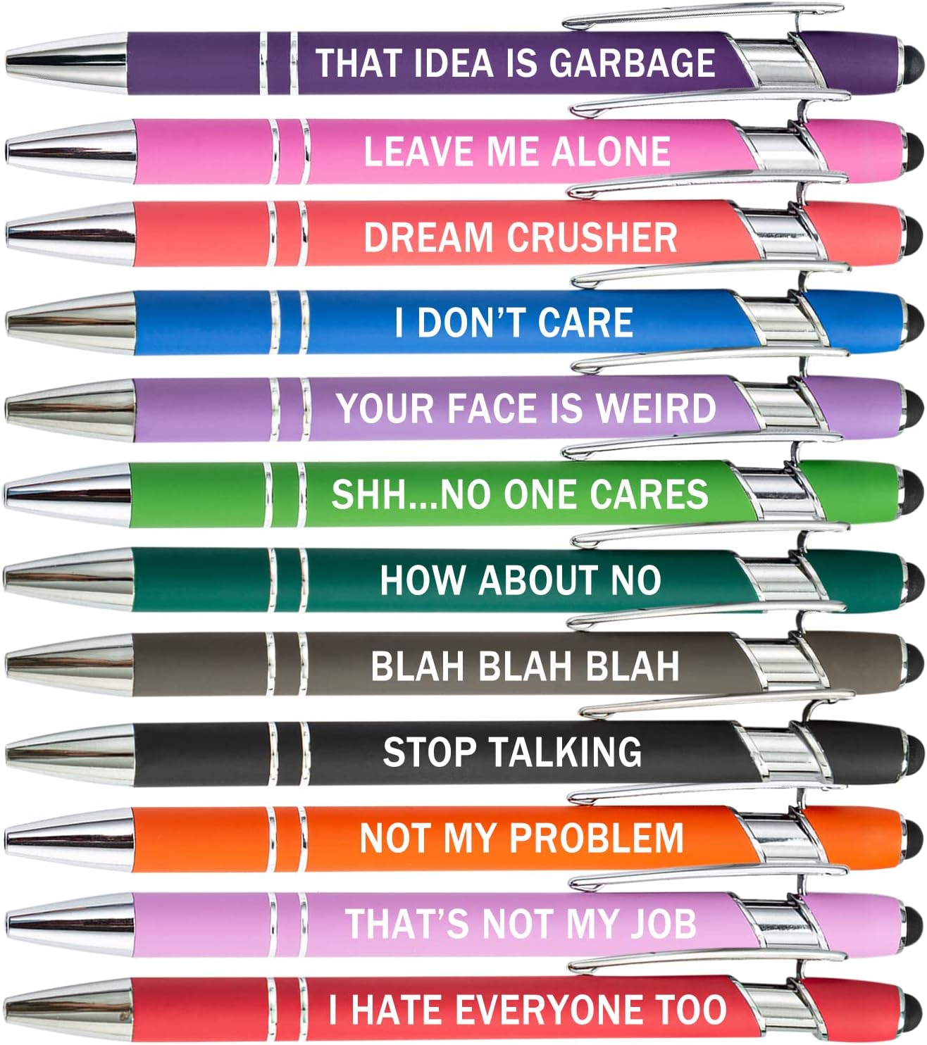 PASISIBICK 3.86 in Blue Ink Refills for Ballpoint Pen with Stylus Tip, Soft Touch Click Pen, 2 in 1 Metal Pens, Medium Point(Pack of 40)