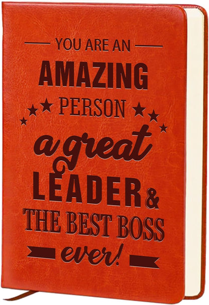 Gift for Boss,A5 Hardcover Leather Journal for Women,Journal Notebook for Work,Thank You Gifts,Leadership Gifts (great LEADER)