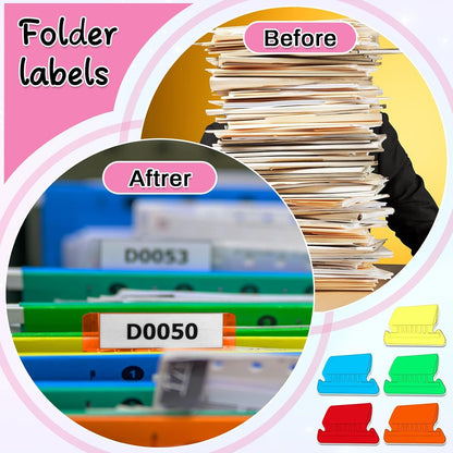 File Folder Tabs, Selizo 100 Sets Hanging File Folder Labels 2" Tabs and Inserts for Hanging Files