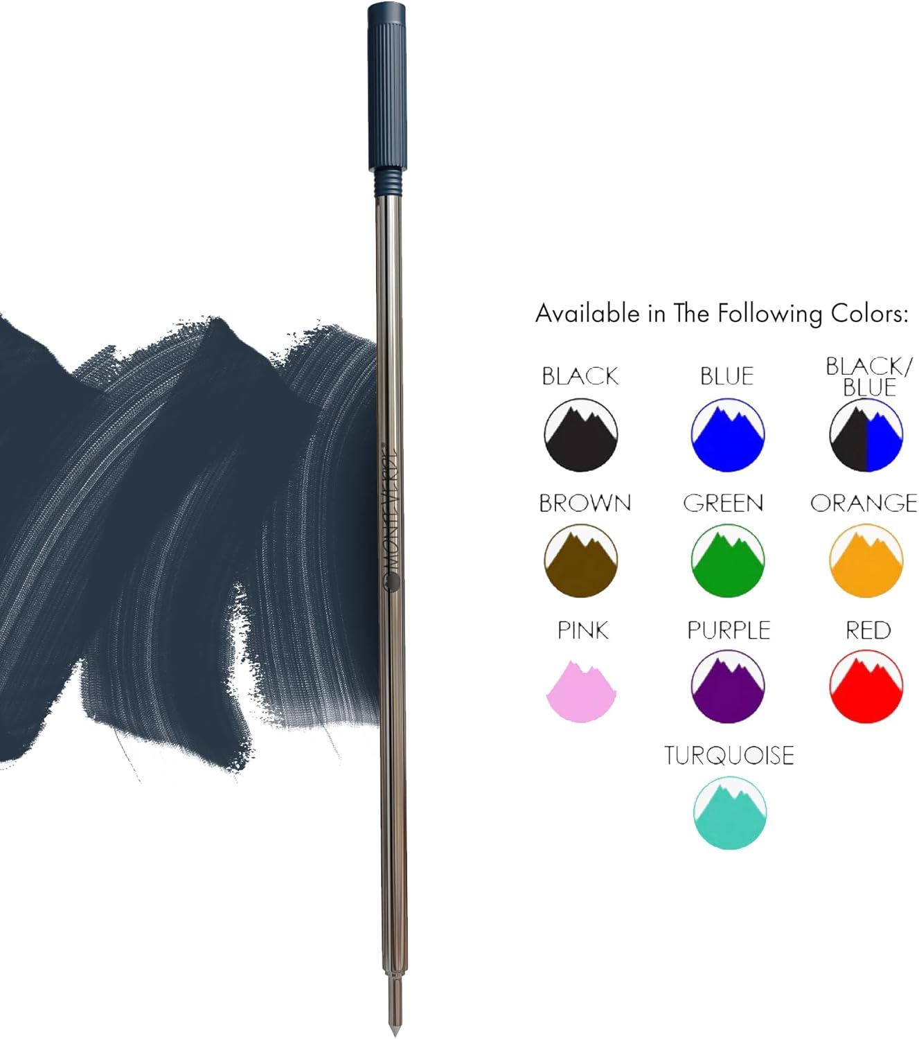 Monteverde USA Soft Ballpoint Refills to Fit Cross Pens, Medium Point, Blue/Black Ink, 2-Pack – Dual-Tone Ink for Professional Writing