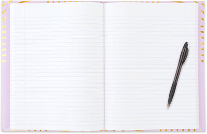 Five Star Composition Book, College Ruled Paper, 7-1/2" x 9-3/4", 80 Sheets, Hardcover, Lilac and Metallic Gold Arches (850111F-AMZ)