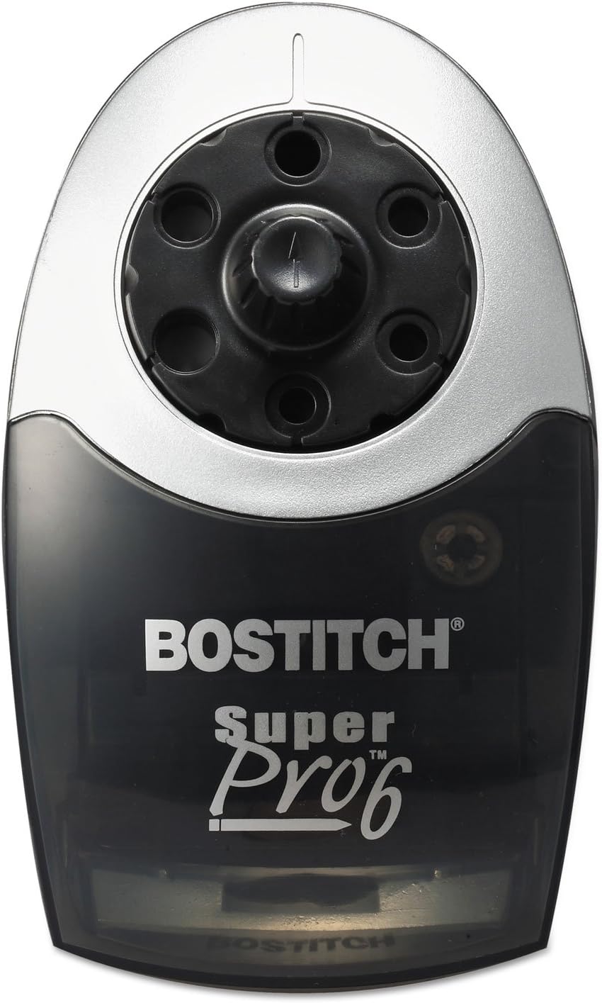 Bostitch Office QuietSharp Electric Pencil Sharpener, Heavy Duty Classroom or Office Use, Size Selector with 6 Different Sizes, Blue