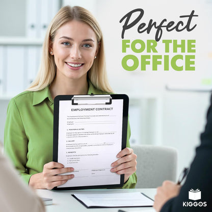 Kiggos Black Plastic Clipboard 12.5” x 9” Durable Clipboards Low Profile Metal Clip Board Holds 100 Sheets for Classroom Office Teachers Students Home Trucker Acrylic Clipboard Organizer