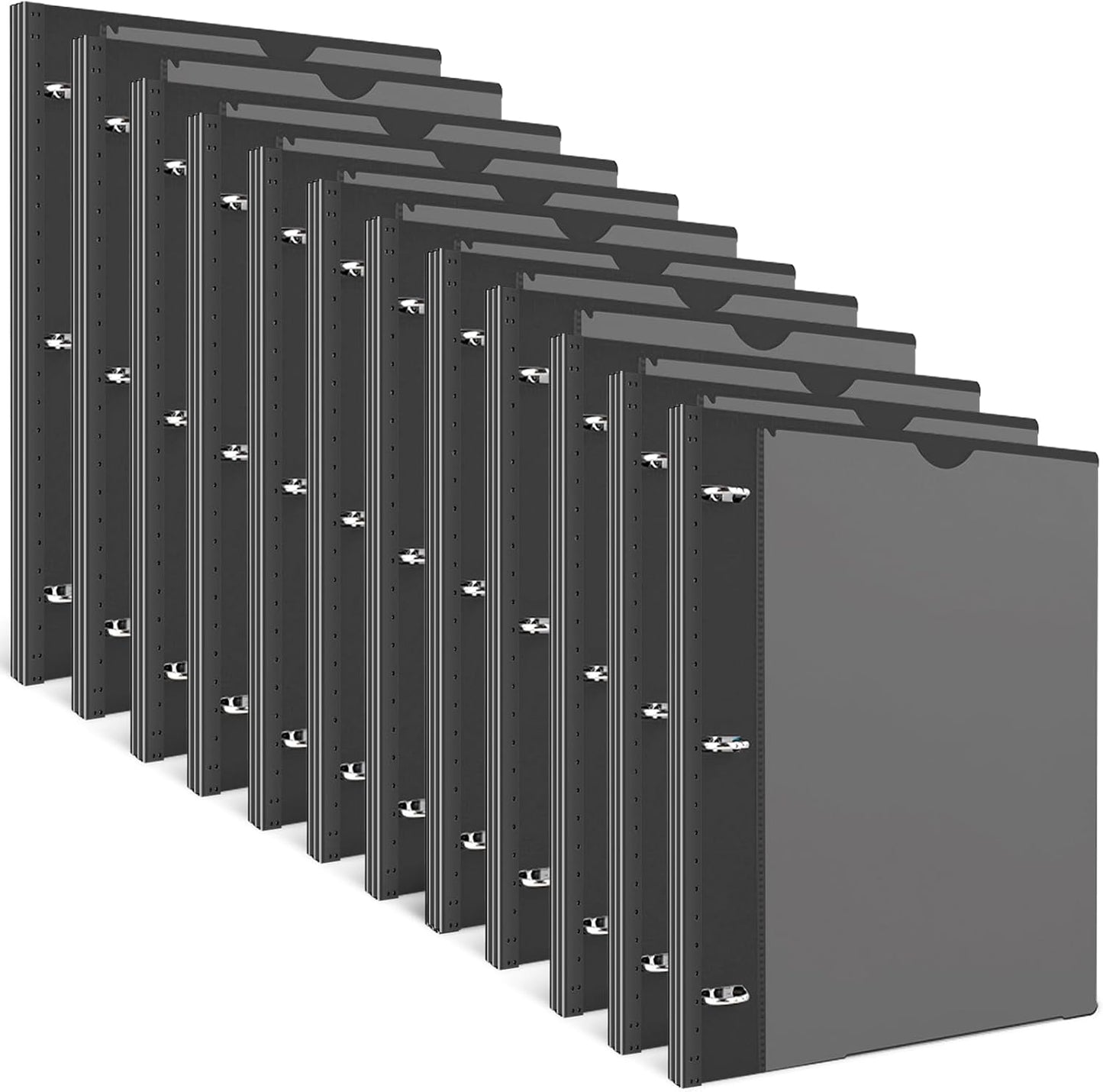 INFUN Telescoping 3 Ring Binder - 4PCS, Portable Plastic 3 Ring Binder with Telescoping Spine, Binders with Foldable Front Cover Holds 8.5"x11" Paper for School, Office, Homes