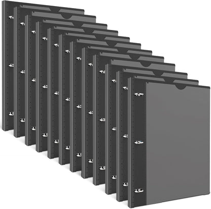 INFUN Telescoping 3 Ring Binder - 4PCS, Portable Plastic 3 Ring Binder with Telescoping Spine, Binders with Foldable Front Cover Holds 8.5"x11" Paper for School, Office, Homes