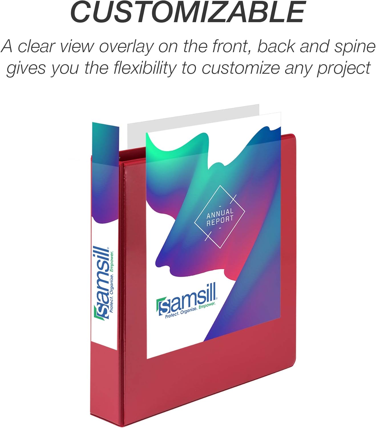 Samsill 1.5 Inch 3 Ring Binders, Economy Round Ring, Clear View Cover, 325 Sheet Capacity - for School, Home, Office - White, 4 Pack