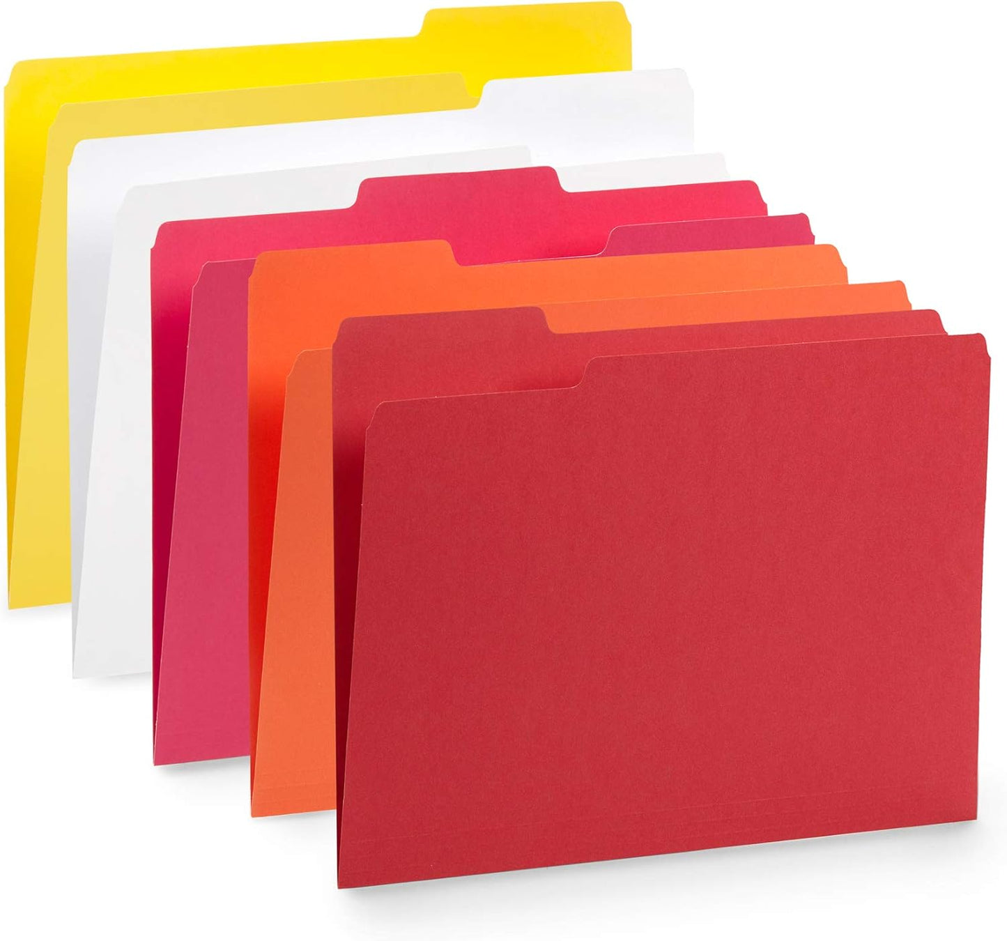 File Folder, 1/3 Cut Tab, Letter Size, Yellow, Great for Organizing and Easy File Storage, 100 Per Box