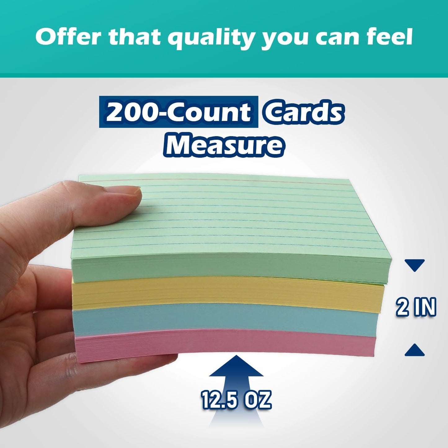 Blank Index Cards 3x5 Unlined Unruled Flash Note Cards 3" x 5", White, 100 Count, 200 GSM Heavy Weight