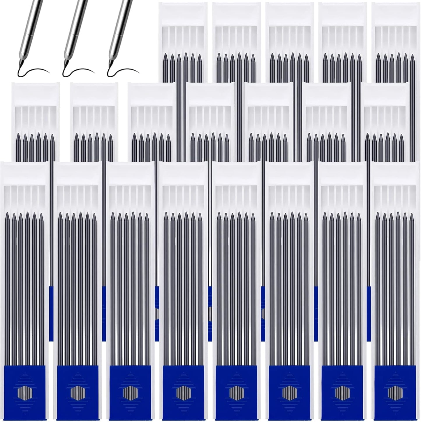 Zhehao 120 Pieces 2.8 mm Carpenter Pencils Lead Refills HB Refill for Construction Pencils Refills Mechanical for Writing Drawing Drafting Woodworking Construction(Black)