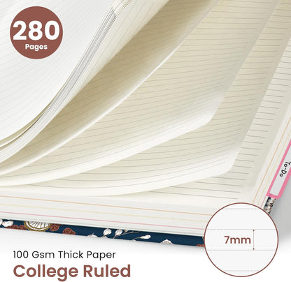 Hardcover Spiral Journal Notebooks for Work With Removable Dividers & Tabs, 8.5"x11" 5 Subject Notebook for Note Taking & Organizer, A4 College Ruled Lined Journal for Women & Writing, Aquamarine, 280 Pages