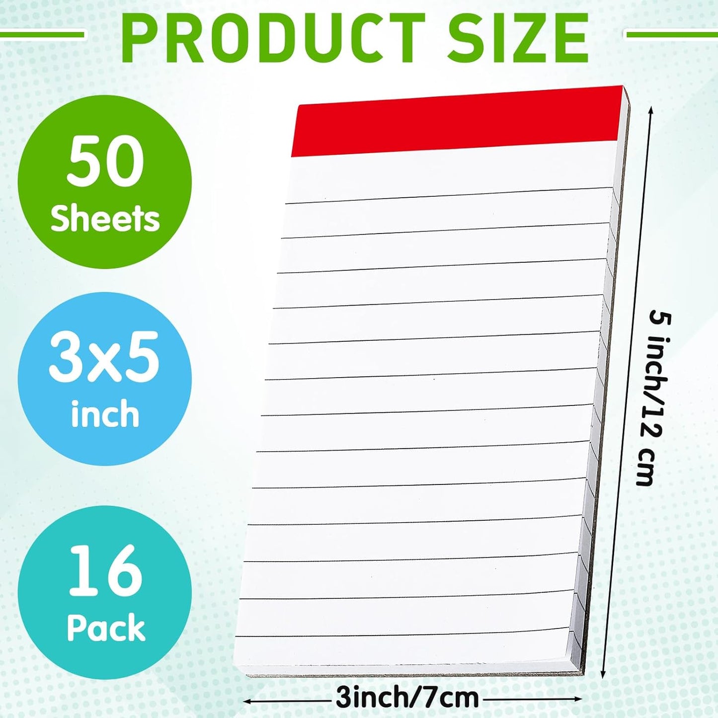 Tenceur 16 Pcs Graph Notepads 3 x 5 Inch Small Graph Grid Math Notebooks Pocket Lined Graph Memo Pads Scratch Pads Mini Writing Pads with 100 Pages Pads for School Classroom Supplies Homework