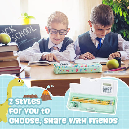 Henoyso Multifunctional Pencil Box for Girls Butterfly Pencil Case with Calculator and Sharpener Cool Cute Pencilcase School Supplies Essentials Christmas Birthday Gift Present for Kids Teens