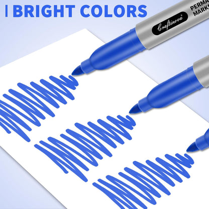 Black Ultra Fine Point Permanent Markers, Extra Fine Tip, Quick Drying and Waterproof, Fade Resistant Perfect on Paper, Glass, Metal, Plastic, Wood, Office & School Use, 12 Pack