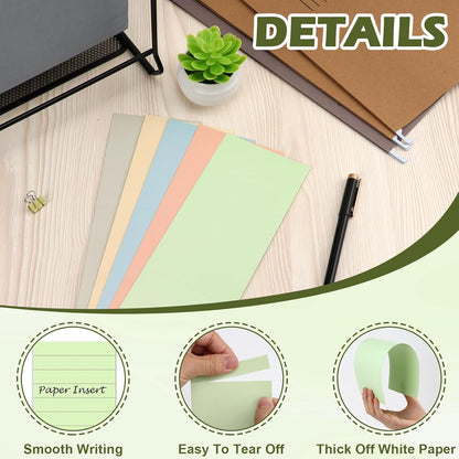 100 Pcs Hanging File Folder Paper Inserts 3-1/2 Inch Off White Blank File Tab Inserts Thick Cardstock for Hanging Folder (3.5×0.6 inch)(No Tab Included)