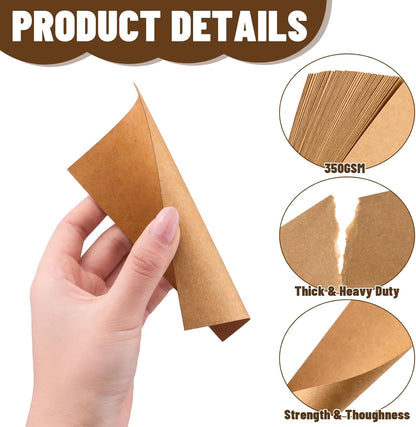 Bercoor 300 Pack Blank 3 x 5 Inch Index Cards, Heavy Study Cards, Note Cards for Office, School Learning, Kraft Paper