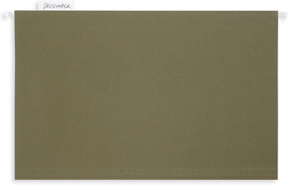 Blue Summit Supplies 50 Legal Size Hanging File Folders, 1/5 Cut Adjustable Tabs, 5 Tab Locations, Designed for Legal and Law Office File Organization, Standard Green, 50 Pack, Legal Size
