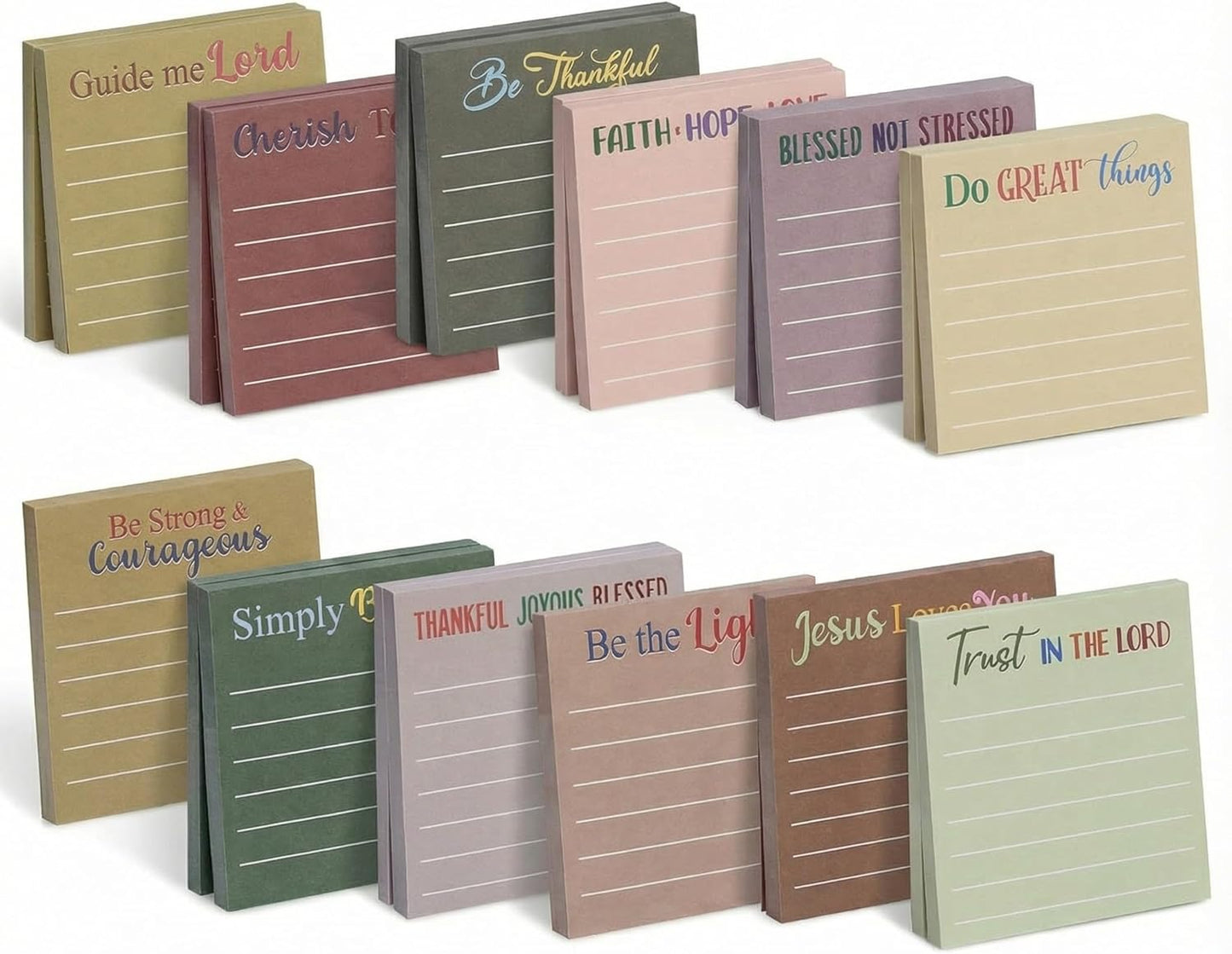 Yinder 48 Pcs Inspirational Sticky Notes Cute Motivational Sticky Notes Pad End of Year Employee Appreciation Gifts Bulk for Teacher Nurse Coworkers Office Supplies 3 x 3'' (Thank You,Dark Color)
