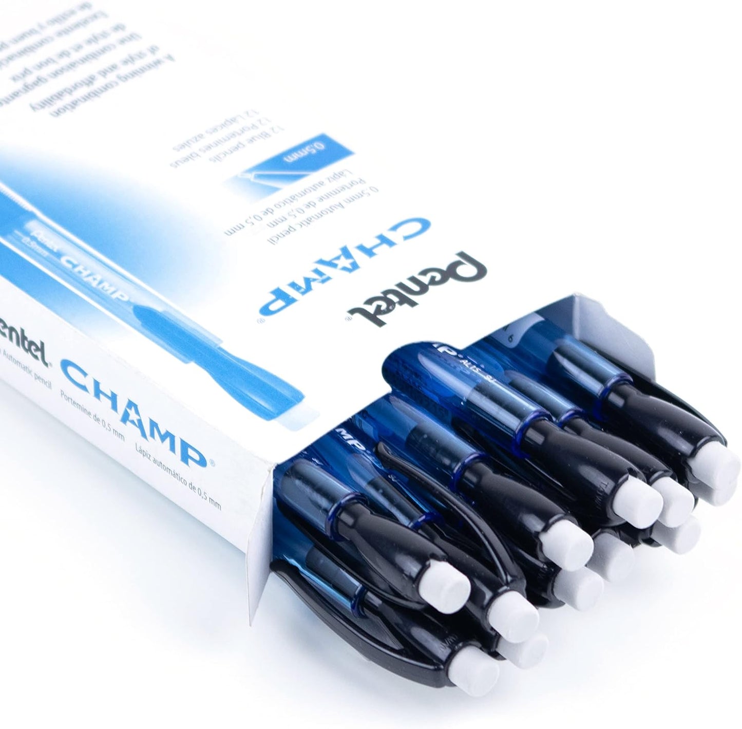 Champ Pentel Mechanical Pencil, 0.7 mm, Blue Barrel, Box of 12 (AL17C)