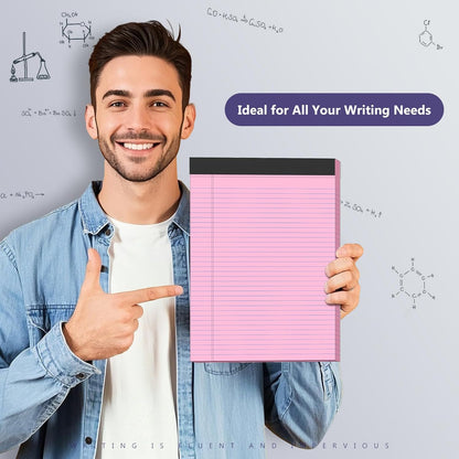 12 Pack Legal Pads 8.5 x 11 College Ruled 600 Sheets Note Pads 8.5 x 11 Inch Notepads Perforated Writing Pads 8.5 x 11 Pads of Paper Lined White Paper, 50 Sheets per Notepad for Home, Office, School