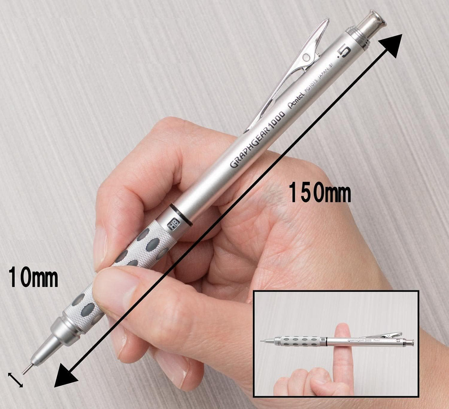 Pentel GraphGear 1000 Mechanical Pencil, (0.5mm) Point Size, Black Barrel, 1 Each (PG1015A)